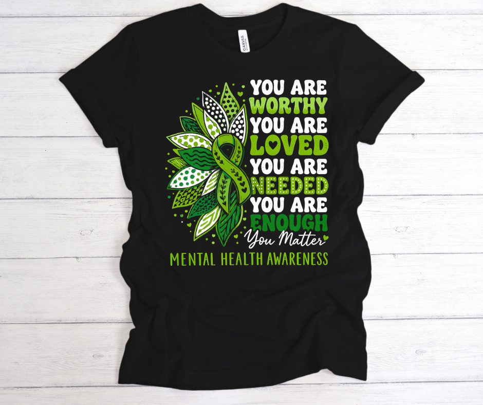 You Are Worthy You Are Loved Green Flower