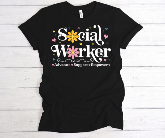 Social Worker Flower DTF Print