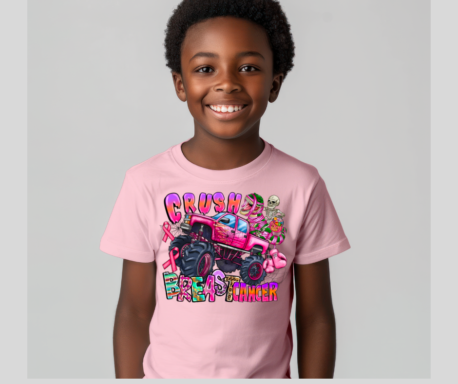 Crush Breast Cancer Youth Boy DTF Print